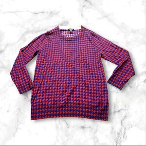 J. Crew Merino Wool Tippi Houndstooth Pullover Sweater Size Large